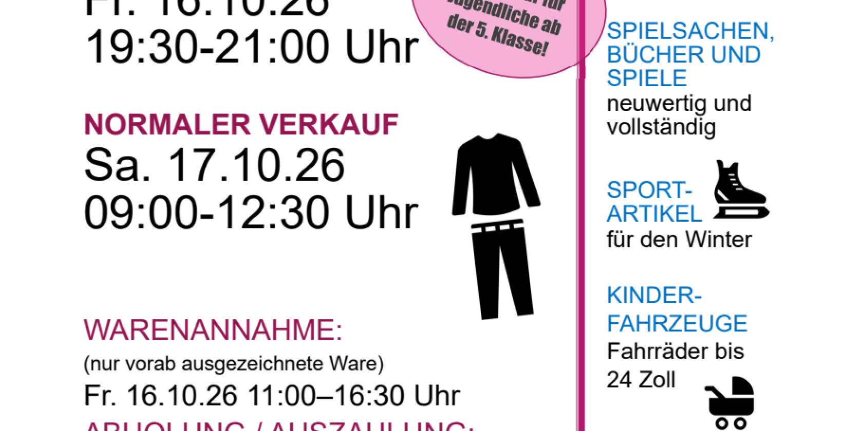 2026-10-17 Plakat Herbst Kleidermarkt - 1