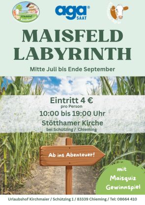 Maisfeld Labyrinth in Chieming, &copy; Urlaubshof Kirchmaier